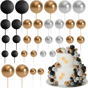 Your Party Decor Assistant: 32 Pcs Ball Cake Decor Set, Reusable Foam Toppers for DIY Wedding & Birthday Treats, Value Pack