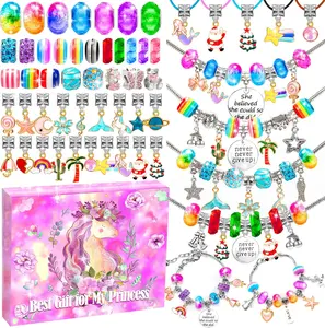 130 count Charm Bracelet Making Kit,   for Girl  8-12 Beads Craft Set for 5 6 7 8 9 10 11 12 Year Old Teenage Birthday