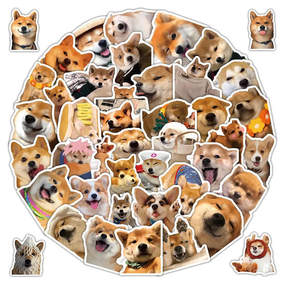 55Pcs Adorable Corgi & Shiba Inu Stickers For Notebook Phone Luggage Decor