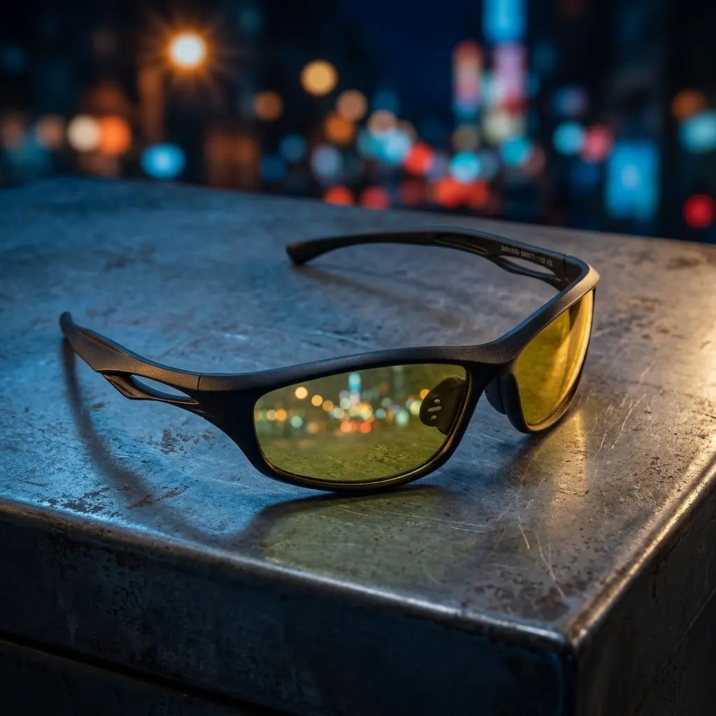 Men's Night Vision Driving Sunglasses - Anti-Glare Yellow Lenses, UV Protection, Universal-Fit Sports Eyewear for Boyfriend, Dad, Night Driving, Cycling, Fishing, One Size