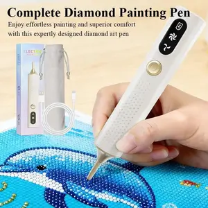Electric diamond paintbrush, wireless suction cup diamond paintbrush, rechargeable, two adjustable suction modes, suitable for adults and children, complete with accessories, perfect gift, diamond painting tool, Diamond Art Tools