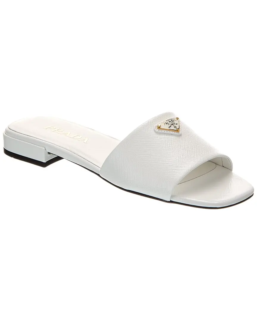 Prada Logo Leather Sandal