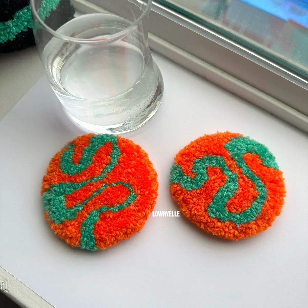Abstract Design Punch Needle Car Coaster Table Coaster