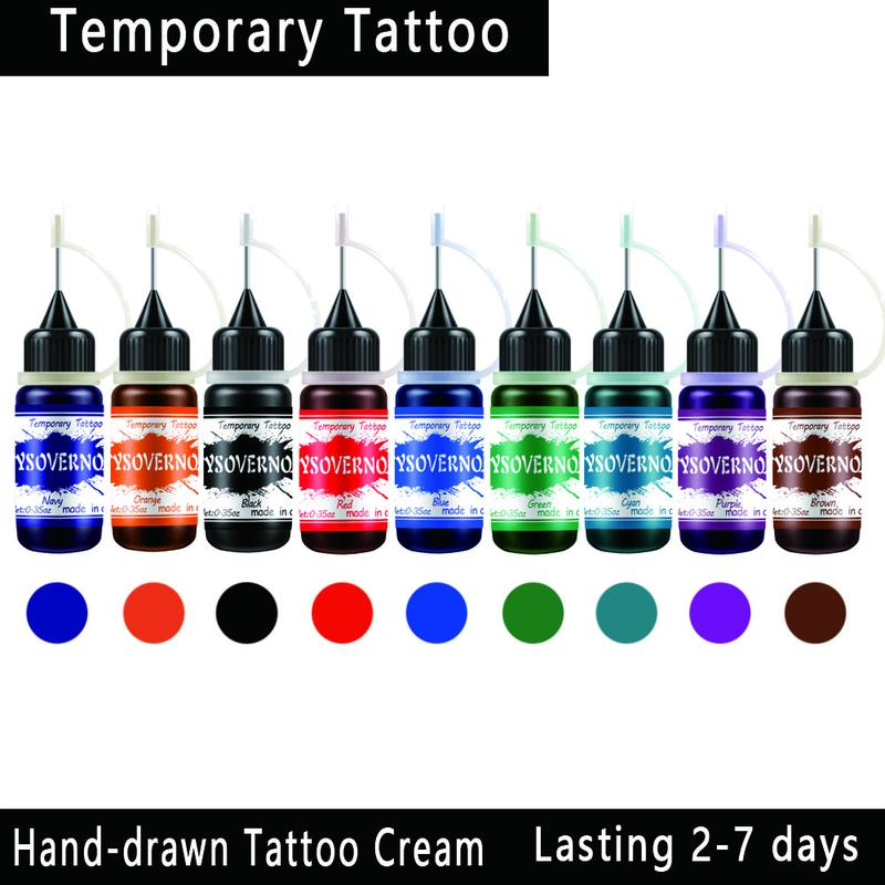 5-Color Henna Tattoo Kit, Artistic DIY Temporary Tattoo Stencils Light Beige-Friendly Gel, Long-lasting Waterproof Mixed Color Temporary Tattoo Paste