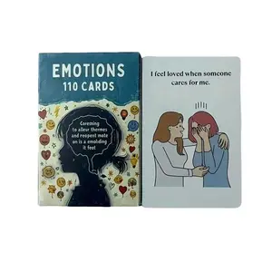 Emotion Awareness Card Set, 55 Dual-Sided Q&a Cards, Enhance Communication & Cognitive Skills, Ideal for Family Entertainment & Learning