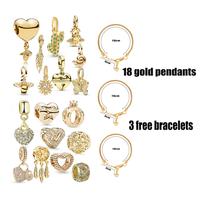 Golden Set(18 gold pendants+3 free bracelets)