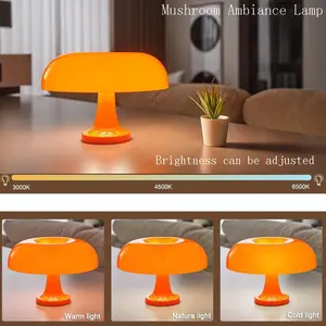 Modern Minimalist Mushroom LED Table Lamp, USB Powered Bedside Atmosphere Light, Creative Luxury Night Light for Bedroom Living Room, Modern Nightstand Lamps, Indoor Light