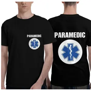 Paramedic Men T Shirt Summer Short Sleeve Paramedic Duty T-Shirts Cotton EMT Men Tshirt OT-005