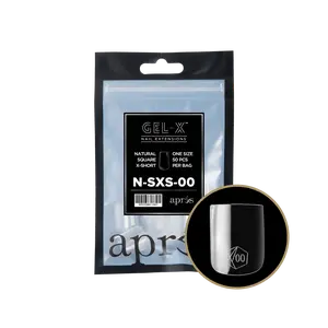 APRES Gel-X Natural Square Extra Short 2.0 Refill Bag Size 7