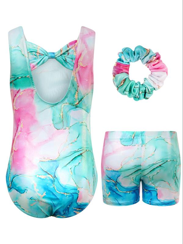 Gymnastics Leotards for Girls, Sparkly Dance Unitards with Shorts Ballet Biketards Outfit for 3-12 Years