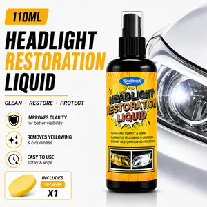 Automotive Headlamp Restoration Fluid, Oxidized & Yellowed Headlamp Fixer, Blur Correction Solution with Enhanced Crystallization Coating Refurbishing Function