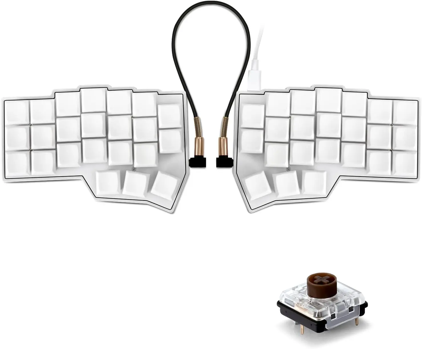 YIVU Corne LP Low Profile Split Ergonomic Keyboard, 40% Ortholinear Hot-Swappable Mechanical Keyboard with RGB Backlight, Vial Programmable for Programmers creamy tri mode aesthetic usb-c connectivity cozy lipstick silicone key chron k2 he s75 pro