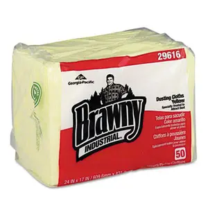 Georgia Pacific 29616 Brawny Industrial Dusting Cloths Quarterfold- 17 x 24- Yellow- 50/Pack- 4/Carton