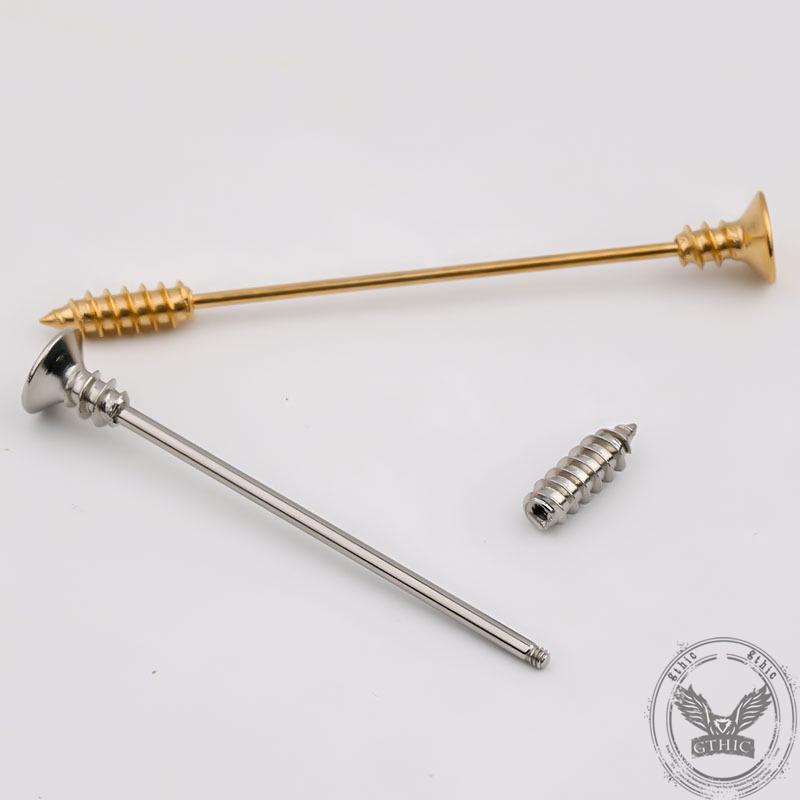 GTHIC Simple Threaded Nail Industrial Alloy Piercing Personalized Jewelry Accessories Unisex Daily Wear