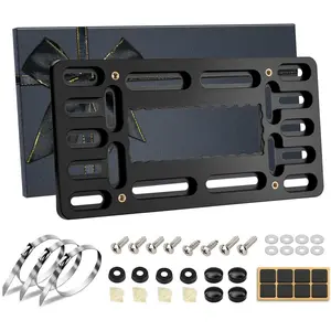 No-Drill Front License Plate Mounting Kit Universal Bracket Holder for Cars Trucks & SUVs with Stainless Steel Hardware Anti-Theft Screws & All-Weather Dur