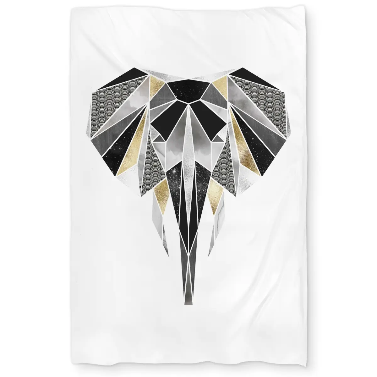 Begin Home Decor C1DCTXLWZWHT9M Geometric Elephant Scandinavian Animals Twin Size Extra Long Duvet Cover - Home Decor