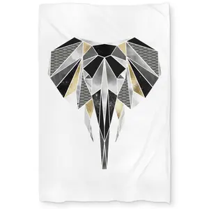 Begin Home Decor C1DCTXLWZWHT9M Geometric Elephant Scandinavian Animals Twin Size Extra Long Duvet Cover - Home Decor