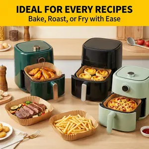 100PCS Air Fryer Paper Liners,Non-stick Oil Resistant Air Fryer Parchment Paper Liners, 8 Inch Air Fryer Liners Disposable for Oven Pan Airfryer Basket Baking Roasting Microwave