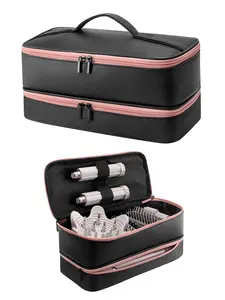 Hair Dryer Bag, Portable Double-layer Travel Toiletry Bag, Travel Storage Bag, Carrying Case for Hair Dryer, Hair Styling Tools Organizer, Travel Cosmetic Bag, Makeup Storage Bag, Travel Accessory