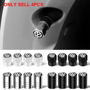 4pcs For Volkswagen VW GTI R Golf 5 7 6 4 Polo Tiguan Passat Jetta Lavida Car Styling 3D Metal Wheel Tire Valve Stem Caps Accessories Auto Parts