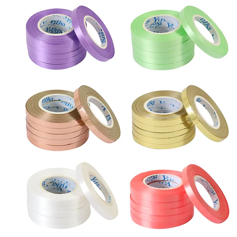 10Roll 5mm*10m Balloon Ribbon Party Birthday Wedding Accessorie Laser Balloon Chain Satin Ribbons Crafts DIY Party Decoration Rose Gold