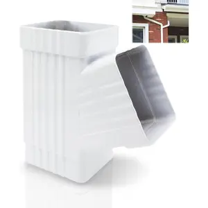 Gutter Y Downspout Connector, Square Downspout Diverter, Rain Gutter Downspout Extensions for Rainwater Drainage, White, Fits 3 x 4 inch