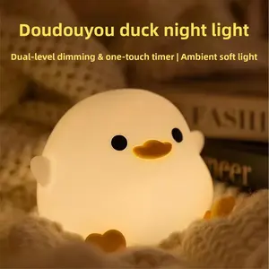 Small Night Light Bedside Lamp Bedroom Atmosphere Silicone Tap Light Birthday Gift Timer Lamp