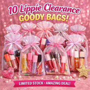 Lippie Goody Bag Bundle - Clearance Deal 10 Assorted Lip Products with Freebies - Glossy Juicy Hydrating Formulas - Perfect for Lipstick Lovers - Limited Stock - Makeup