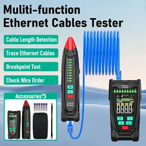 FY8176 2-in-1 Network Cable Tester, Handheld Ethernet Tester with Flashlight & Audible-Visual Alarm, Cable Trace/Length/Breakpoint/Wiring Test,  POE Live Check, Ideal for Network Technicians, Installers, Home/Office/IT Maintenance