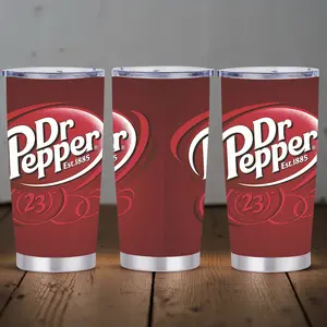 Dr Pepper 20 oz Stainless Steel Tumbler with Leak Proof Lid & SmoothSip Slider Spout Keeps Drinks Cold for 20 Hours Ideal Gift for Women Mom Friend Sister