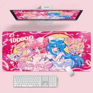 Anime Gaming Mouse Pad, Kawaii Pink Miku Desk Mat, Large Desk Mat, Cute Japanese Vocaloid Desk Decor, Gift for Otaku