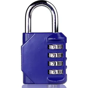 Steel Waterproof 4-Digit Combination Lock Blue Combination Lock for Locker, Tool Box, and Outdoor Storage Cabinet, Ideal Luggage Lock, Gym Lock, or Combination Padlock