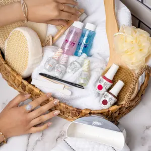 Gelish Complete Starter Kit – LED Light, pH Bond, Foundation, Top It Off Coat, Nourish, Colors for Long-Lasting Gel Manicures at Home or Salon