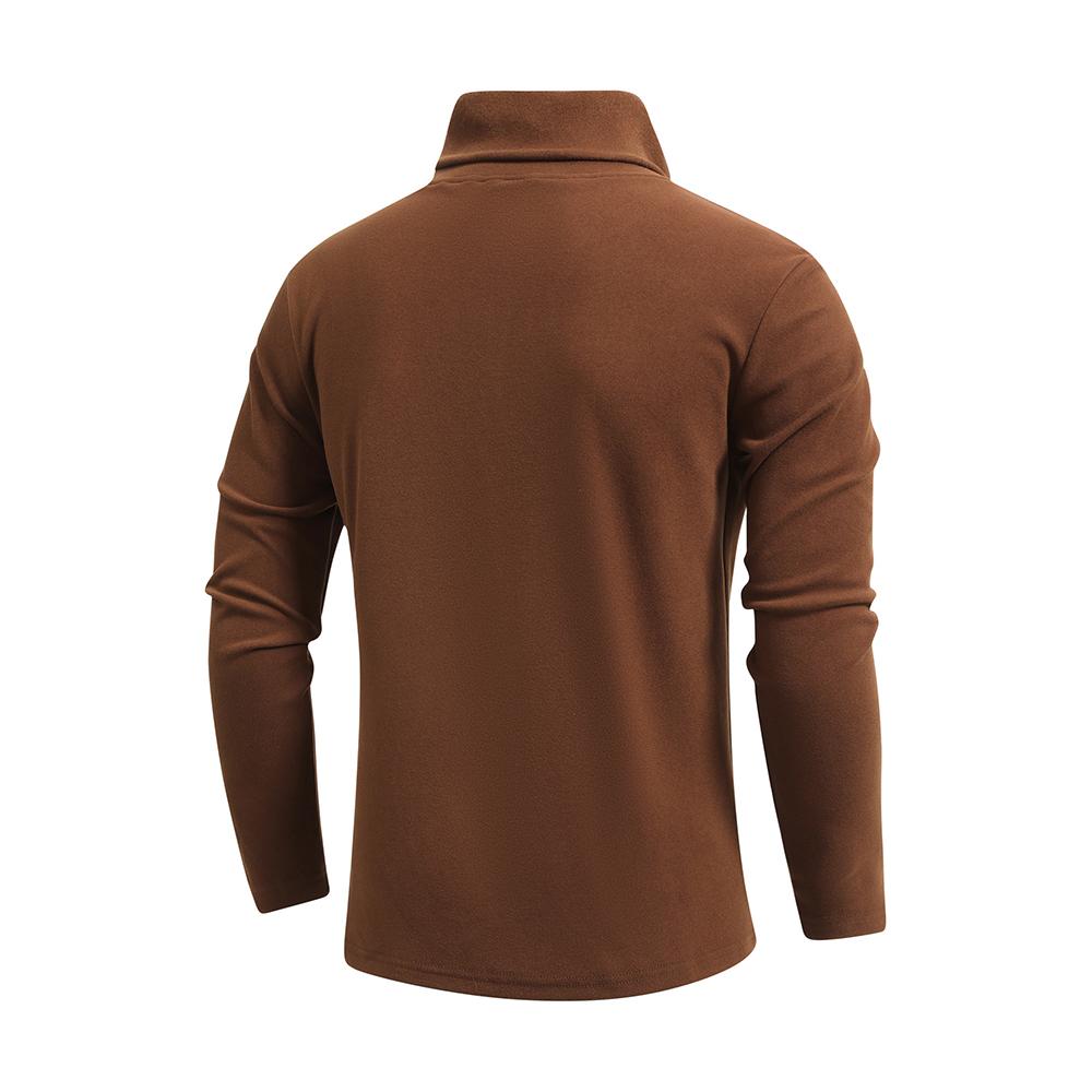 Men’s high-neck fleece sweatshirt, warm and soft fleece base layer, stretchy slim-fit close-fitting underwear, long-sleeve inner top for autumn and winter