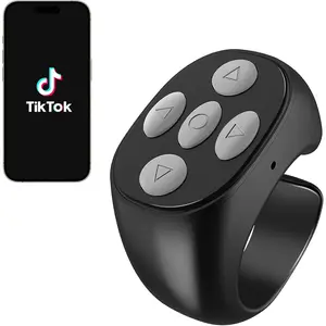 P-RDC012   TikTok Scrolling Ring – While Cooking, Doing Yoga, or Running, Catch Every Viral Video Without Touching Your Screen, Compatible With iPhone & Android, A Fun Gift for TikTok Lovers and Creators.(Black)