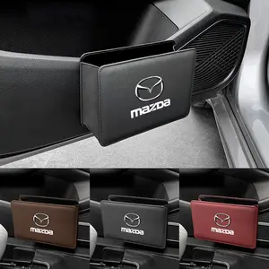 Quick Release Mazda Car Leather Trash Bag Storage Pouch, Car Trash Can, Easy Clean, Leakproof Odor Proof Design, Fits Mazda 2 3 6 5 Demio Cx3 Cx4 Cx5