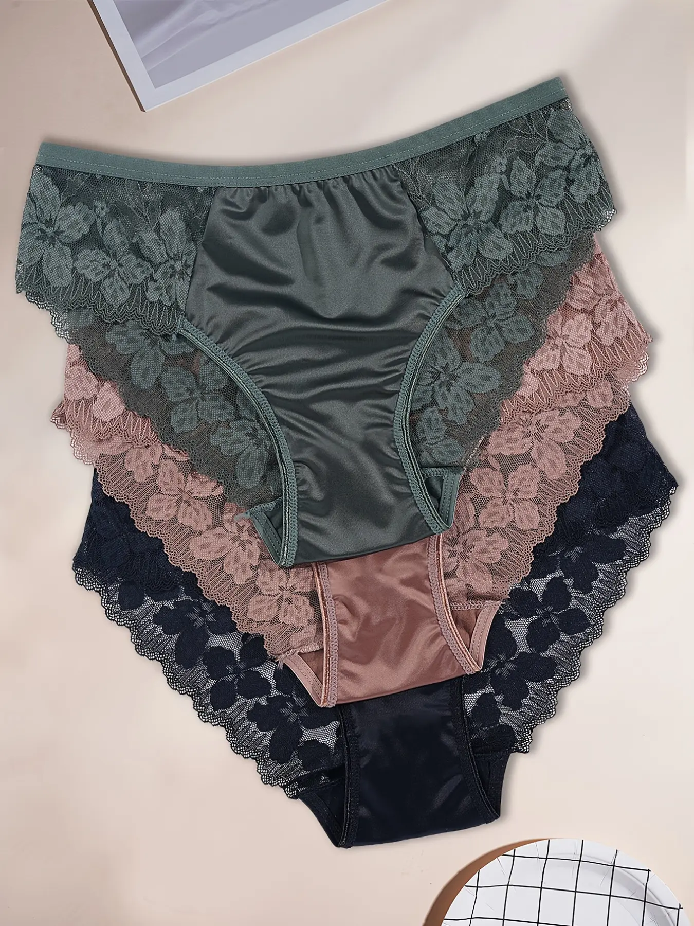 High-Waist Postpartum Shapewear Breathable Comfy Panties - Silky Breathable & Lace Trim, 3D Belly Control & Butt Lift, C-Section Friendly - Smooth & No Wedgie Fit, 3-Pack Underwear