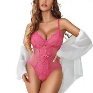 Avidlove Sexy Lingerie for Women Lace Bodysuit Deep V Teddy One Piece Mini Babydoll