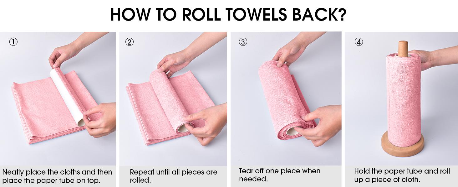 Tear-Away Polyamide Synthetic Cleaning Cloths Roll (20-Pack, 1 Roll) - Durable, Soft, Removable, Washable, Ultra-Absorbent Absorbent Washcloths for Kitchen, Desk Use - Traditional Casual Multi-Surface Home Care Supplies (Do Not Bleach)