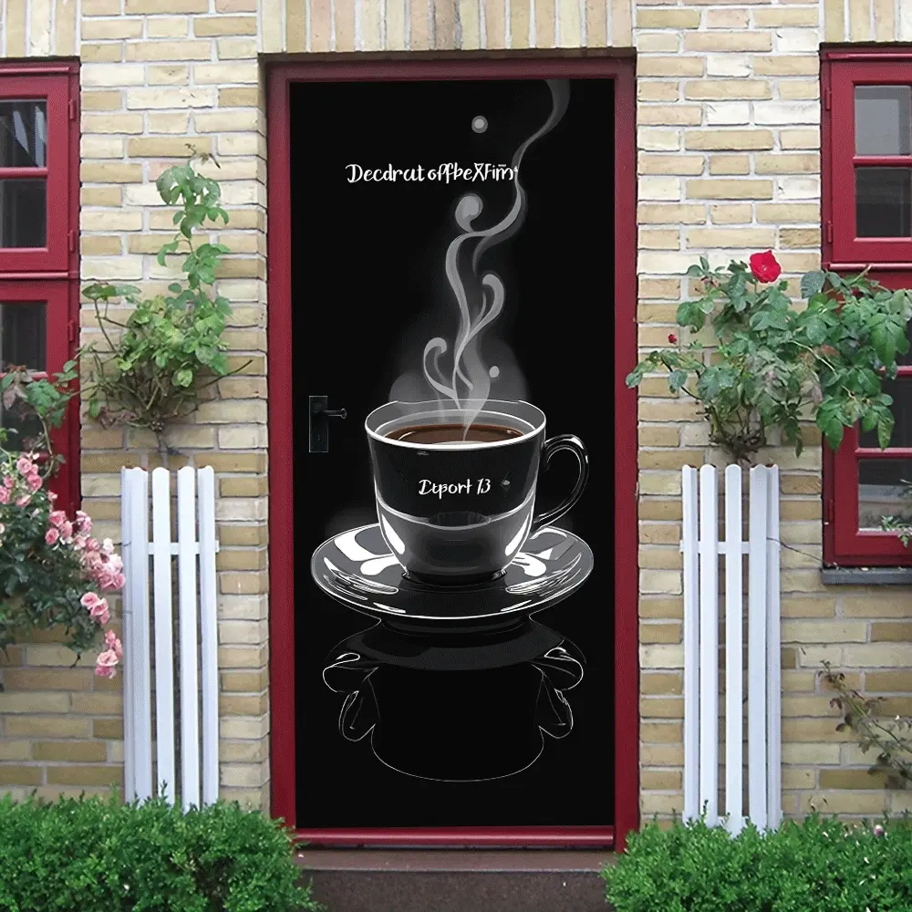 2pcs Creative Coffee Cup Pattern Wall Stickers for Living Room Kitchen Dining Room Self Adhesive Removable Waterproof Wall Decals Modern Simple Home Decor Stickers Coffee Theme Decorative Wall Art Coll