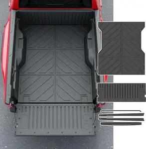 powoq 5FT Truck Bed Mat Compatible with 2024-2026 Toyota Tacoma Truck Bed Rail Caps Tailgate Liner TPE Tailgate Molding Cap Replacement for 2024 2025 2026 Toyota Tacoma Accessories