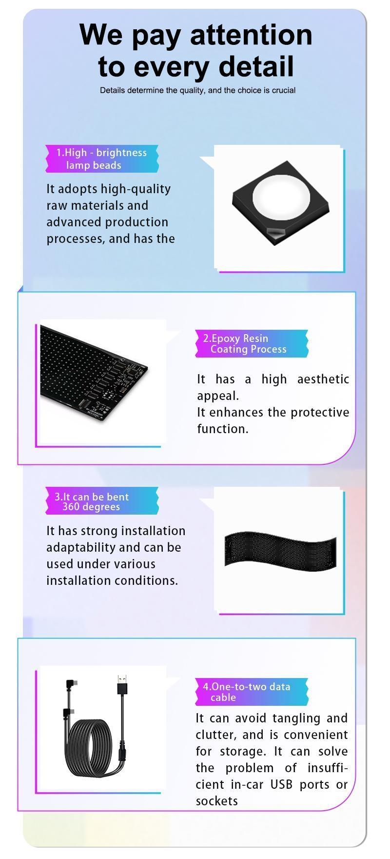 FUDUOO Eyes For Car windshield, Devil eyes For Vehicle: Programmable, Bluetooth APP Control, Pre-made Animations & Customizable Text LED Sign for car