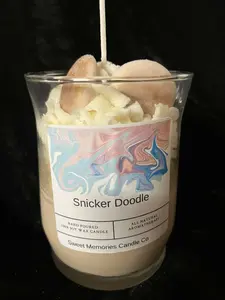 Sweet Memories Candle Co Homemade Snickerdoodle Candle - 100% Natural Soy Wax, Hand-Poured, Cinnamon-Sugar Cookie Aroma, Cotton Wick, Home Decoration Scent Freshener for Cozy Rooms