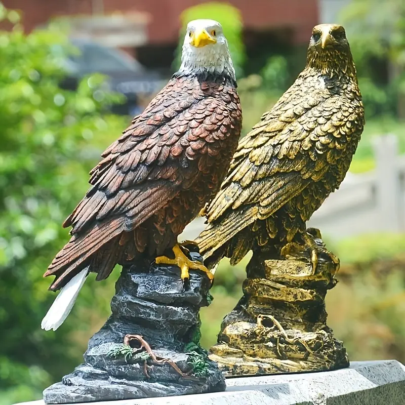 New 1pc Majestic Eagle Sculpture - Intricately Crafted Ceramic Statue - Timeless Home Decor, Festive Easter Garden Accent, Weather-Resistant Yard Ornament for Landscaping & Pati
