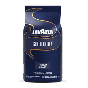 Lavazza Super Crema Whole Bean Coffee, Medium Espresso Roast, Arabica and Robusta Blend, 2.2 lb Bag, Package May Vary (1)
