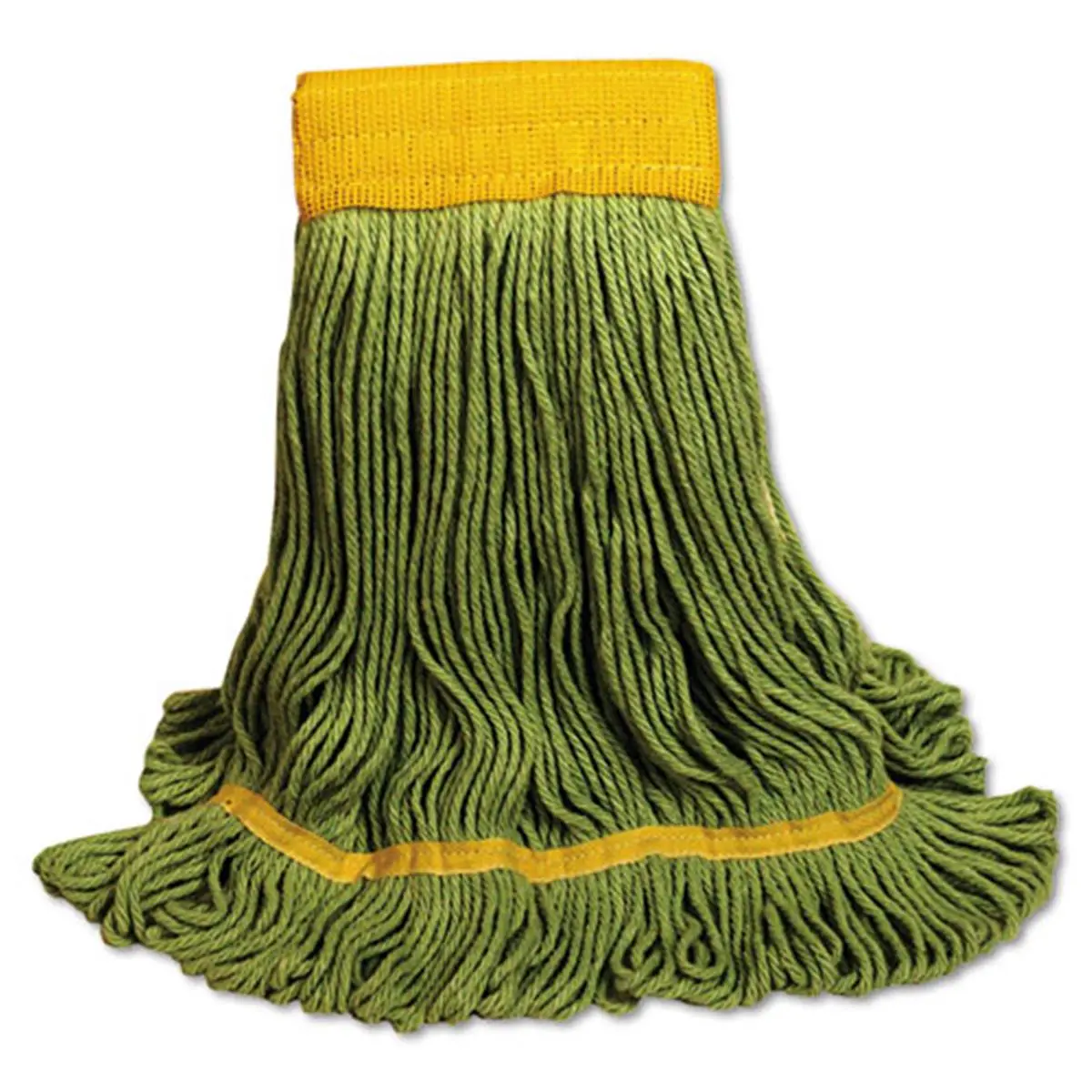 212 MAIN Boardwalk Ecomop Looped-End Mop Head - 4-Ply Recycled Fibers, Large Size, Water Absorbent, Green - Ideal for Floor Mopping, Four-Ply