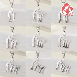 With Love from Mom - For Mother's Day, Family Necklace For Men And Women, Stainless Steel Chain Pendant Necklaces Jewelry