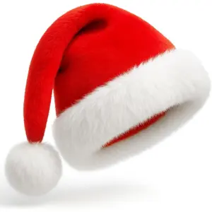 Santa Christmas Hat for Men and Women - Adult Unisex Xmas Holiday Comfort Hat - Extra Thicken Classic for New Year Festive Party Supplies