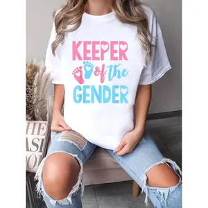 100% Cotton Gender Reveal Keeper of the Gender T Shirt, Gender Reveal T-Shirt 100% Cotton Gender Reveal Keeper of the Gender T Shirt, Gender Reveal T-Shirt