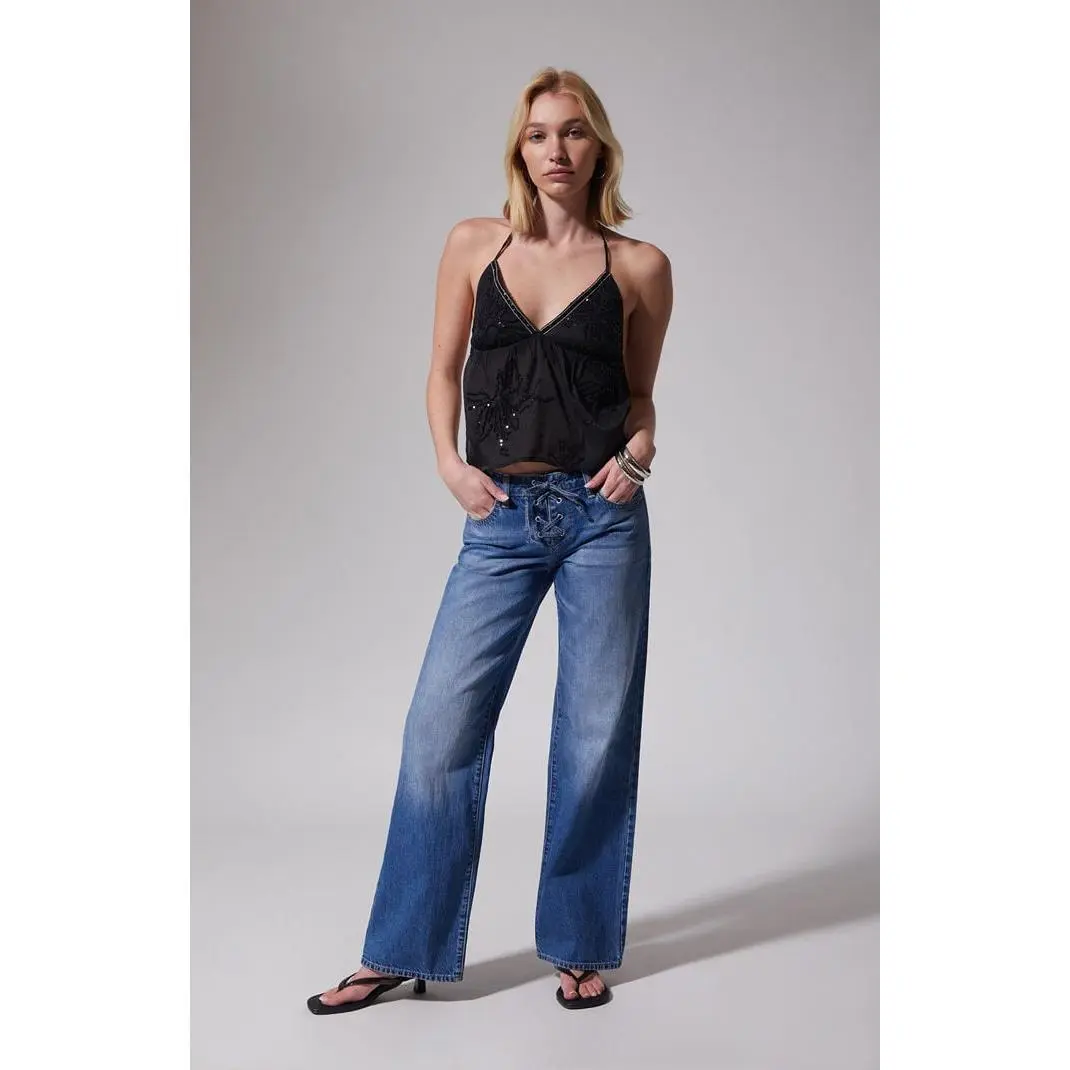 Third Charm Women's Cleo Open Back Sequin Top